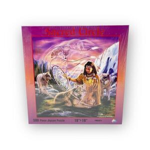 Vintage SunsOut Sacred Circle Native American 500 Piece Jigsaw Puzzle 19"19" New